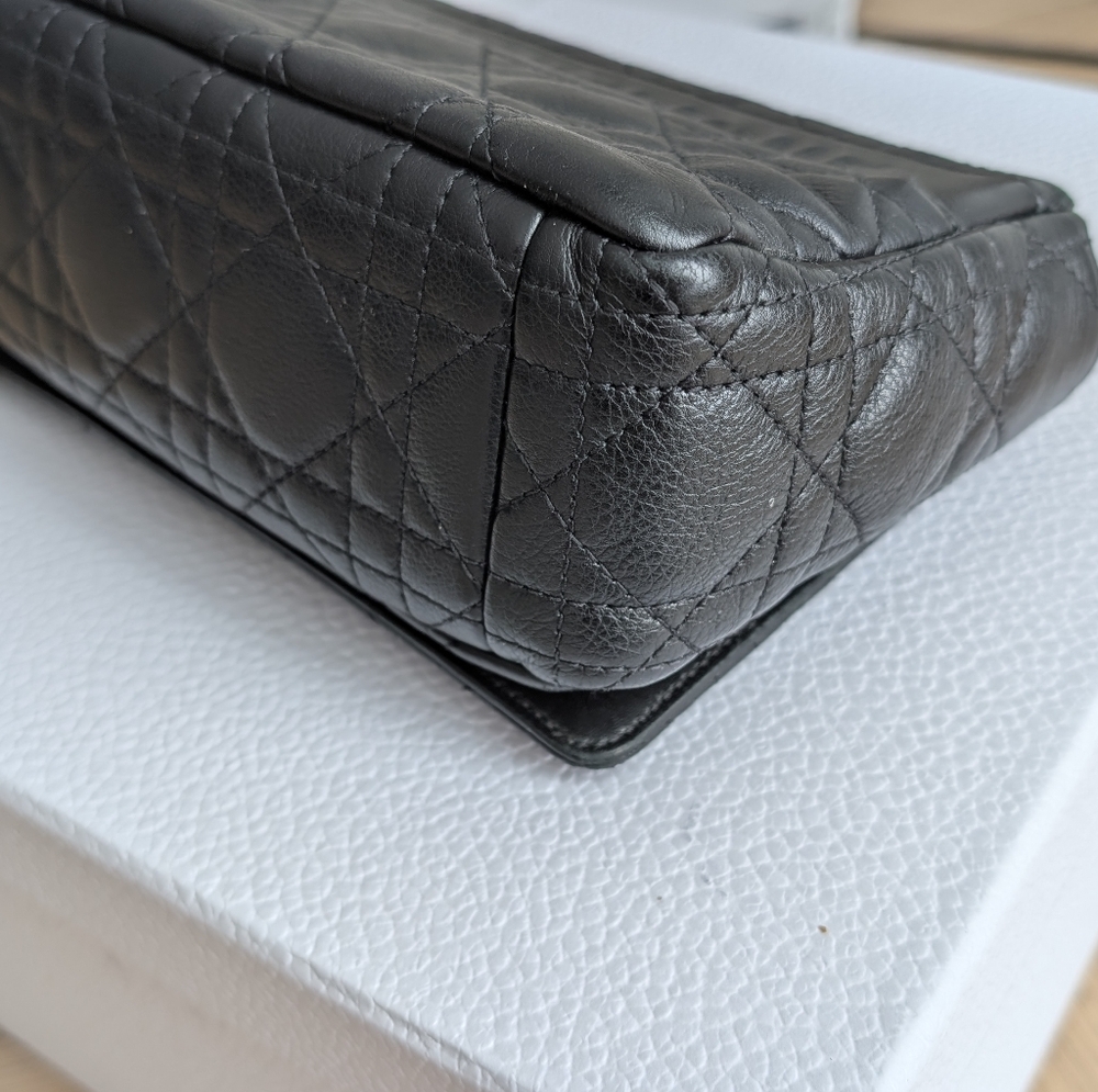 Dior Caro Small Black and Gold Quilted Chain Bag - Picture 8 of 12